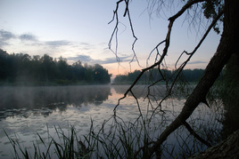 Jezioro Orzołek i ujście do rzeki Łyny